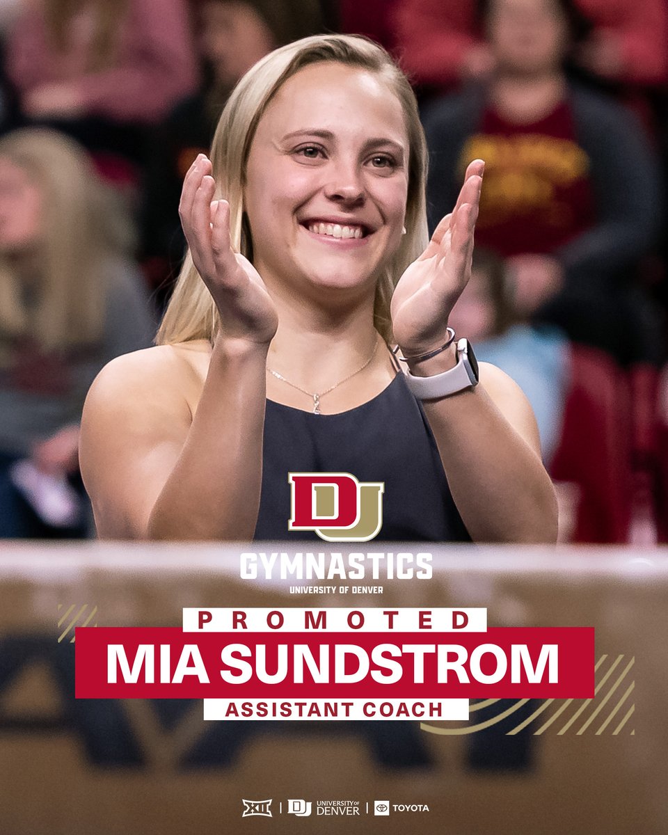 DU_Gymnastics's tweet photo. Excited to officially announce that Mia Sundstrom has been promoted to assistant coach!

📰 https://t.co/2eThLanVLj

#GoPios | #NCAAGym https://t.co/QvA8zY5cRS