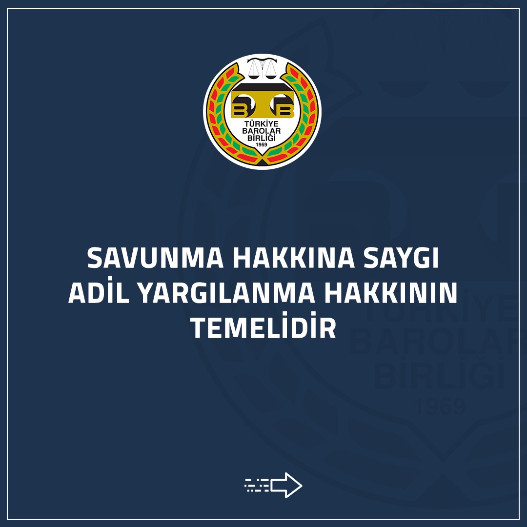 Savunma Hakkına Saygı Adil Yargılanma Hakkının Temelidir

👉 tbb.av.tr/956