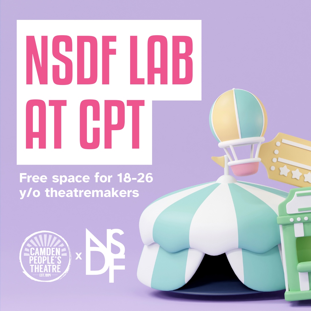 Camden People's Theatre (@camdenpt) on Twitter photo Calling young theatremakers (in a broad mix of disciplines)!
We're one of the venues working with <a href="/NSDFest/">National Student Drama Festival</a> to offer spaces for you to collaborate & develop new work. Free space, monthly masterclasses, and a slot at the 2024 festival.
Read more & apply: nsdf.org.uk/whats-on Calling young theatremakers (in a broad mix of disciplines)!
We're one of the venues working with <a href="/NSDFest/">National Student Drama Festival</a> to offer spaces for you to collaborate & develop new work. Free space, monthly masterclasses, and a slot at the 2024 festival.
Read more & apply: nsdf.org.uk/whats-on