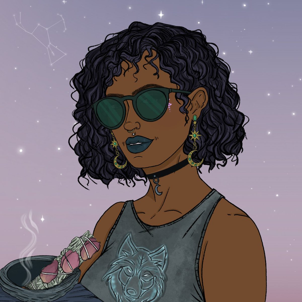 Along with my love of gen art #NFTs, there are also a few PFP projects that I really like.  One of those is <a href="/MysticSisNFT/">Mystic Sisterhood | NOW MINTING</a> . <a href="/lisamantonArt/">Lisa Manton ✨Mystic Sisterhood Artist/Co-Founder</a> and <a href="/okayb3x/">Bex🌙</a> are so nice and awesome, and I adore the art and the style of their collection. I minted this lovely sister last week (#3555) 💜