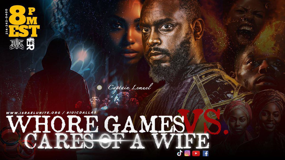 IUIC_Portland's tweet photo. ITSR: Whore Games vs. Cares Of A Wife
IUIC Dallas Leadership discusses the differences between a repenting Israelite women and harlots
🔴 https://t.co/DEKPwS1tJQ
Get your weekly news fix with #ITSR #InTheScriptsReloaded!
Every Tuesday 8PM EST/7PM CST https://t.co/lDwepb6Dge