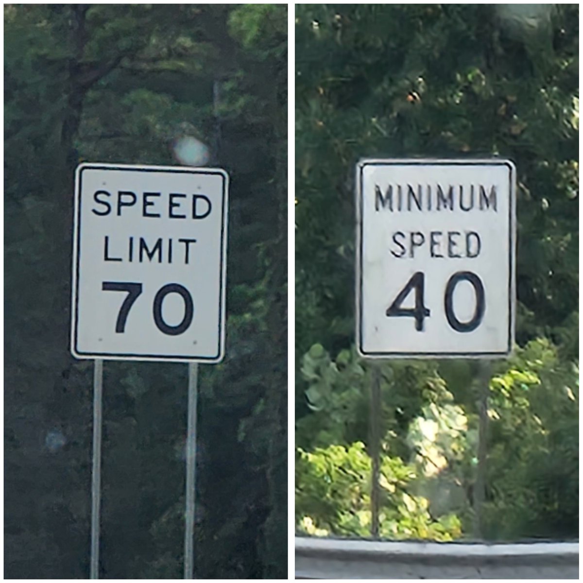 JCI_Iowa's tweet photo. Dear @elonmusk @Tesla Can we please fix Auto Pilot and FSD to be able to tell the difference between these two signs? Nothing like traveling down the interstate at 70 mph and the car suddenly brakes to go 40 mph. #Tesla #teslabug @Tesla_AI https://t.co/1zZWQyp9BQ
