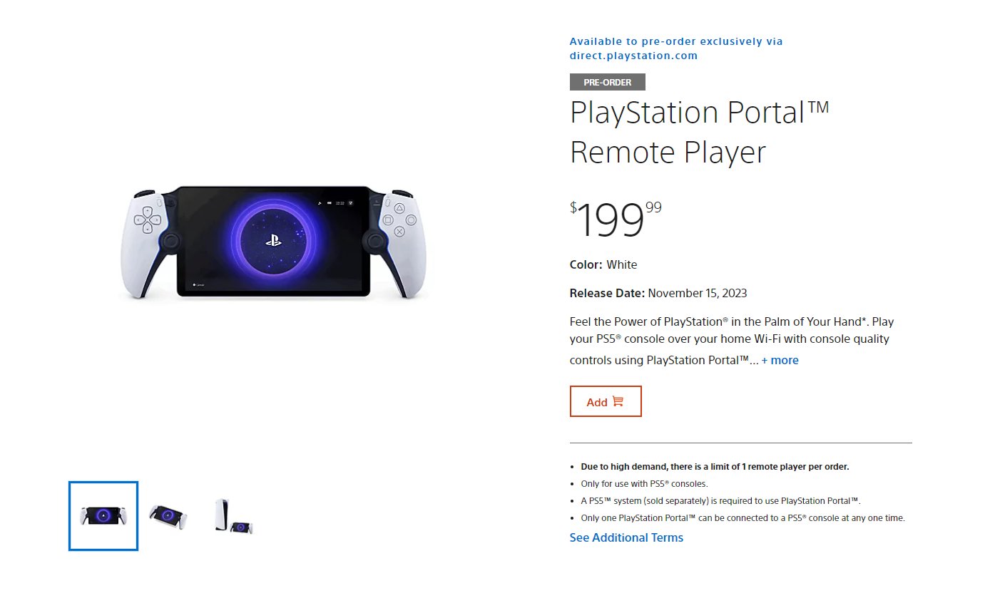 PlayStation Portal Remote Player available for preorder