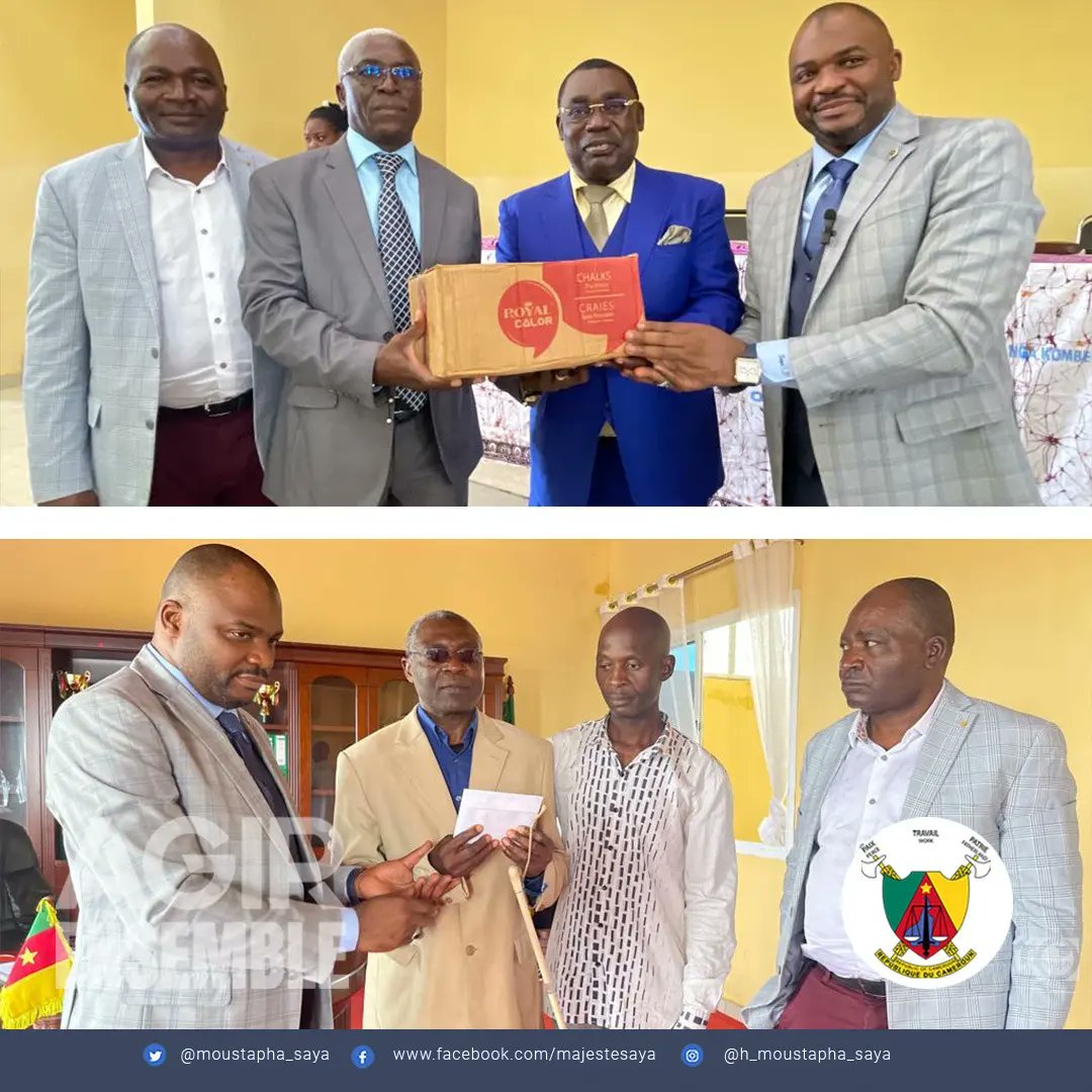 moustapha_saya's tweet image. Conférence sectorielle Départementale préparatoire à la rentrée scolaire 2023/2024 le #MbametKim.
#Participation de #Netcom, remises des cartons de craie et dons aux trois athlètes Kimois médaillés d’or des jeux FENASCO B. #Cameroun