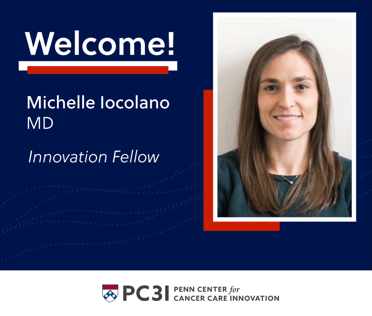 Introducing new PC3I Innovation Fellow Michelle Iocolano, Chief Resident in the Department of @PennRadOnc. Her academic interests include improving #cancercare delivery & #clinicaltrial design and implementation. pc3i.upenn.edu/people/michell…