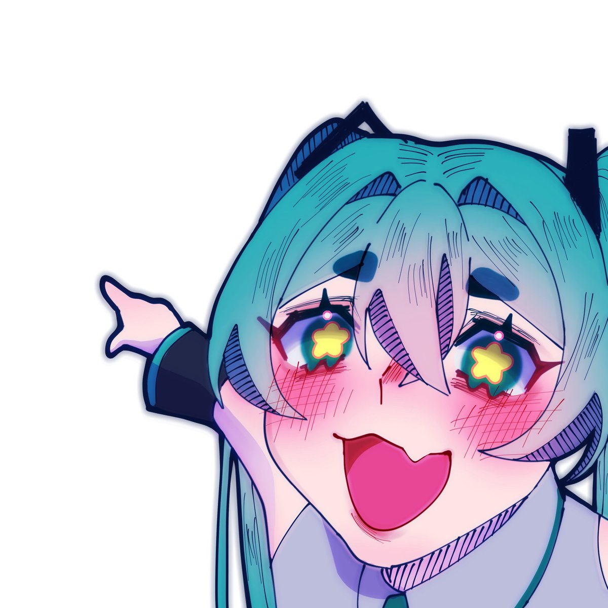 Moonsinrivers's tweet photo. Miku Cat face Theory pt. 4 https://t.co/4p8YAZ99e0
