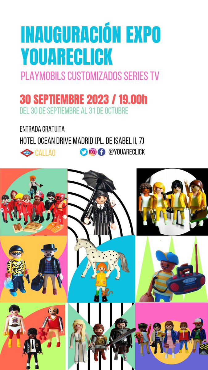 YouAreClick's tweet photo. ¡Por fin voy a Madrid! Próxima EXPO 30 Septiembre! os espero en la inauguración! Más info en Instagram @YouAreClick 
#madrid #expo #youareclick #art #seriestv https://t.co/jwTvsO7oxt