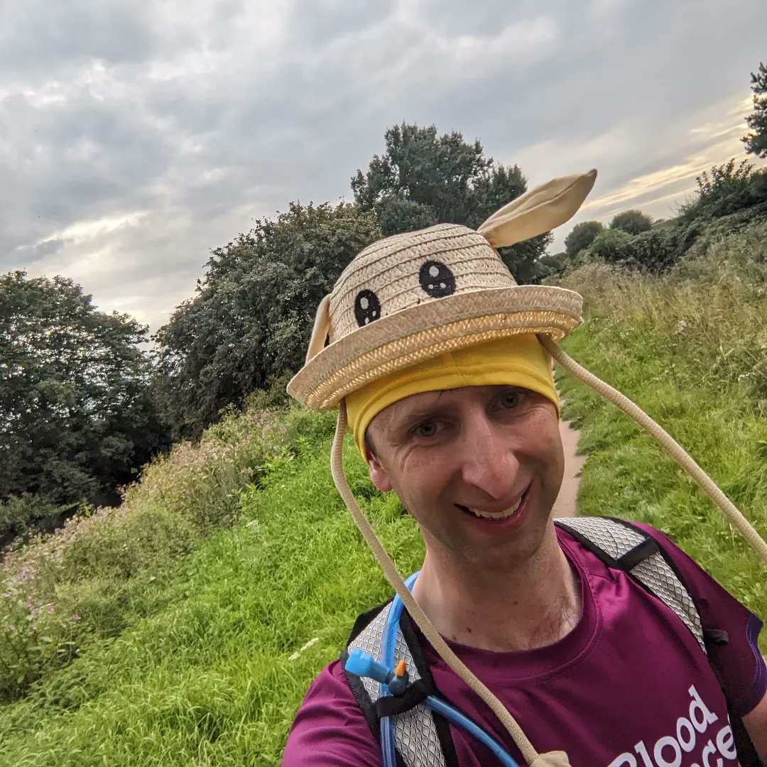 sillyhatrunner's tweet photo. I couldn't find any link to events today so I  wore this lovely straw #bunny hat with #flappy ears
#running for @bloodcancer_uk to prepare for @PunkPantherUM #Nidderdale on 21st Oct. 
https://t.co/d5N84x2Hfe
#charity  #fundraising #donate https://t.co/BmkiepGSYe