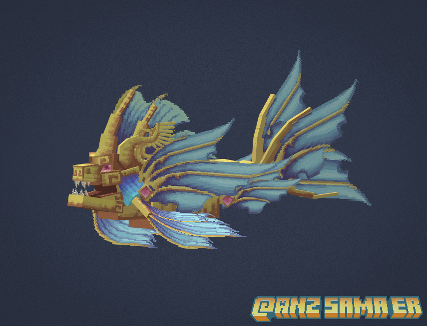 AnzSamaEr's tweet photo. Fish?
#Minecraft 
#Blockbench https://t.co/xc91QmfL1G