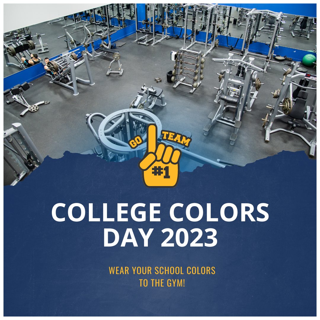 BACfitness's tweet photo. Tomorrow is College Colors Day. Wear your favorite college’s colors to the gym and let us know below which college you’ll be representing!

#BeverlyAthleticClub #BeverlyMa #NorthShoreMa #GetLocalBeverly #YourCommunityYourClub
 #CollegeColorsDay, #TeamSpirit, #CollegePride https://t.co/Khs21LtOBy