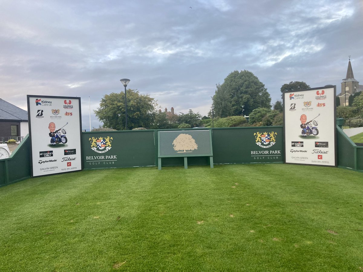 winkerwatson1's tweet photo. First tee set up and ready for the Kidney Golf Classic @BelvoirParkGolf tomorrow.

Can’t wait to welcome all our guests on behalf of the NI Children’s Kidney Fund &amp; Kidney Care ⛳️ https://t.co/CbRUklOvV5