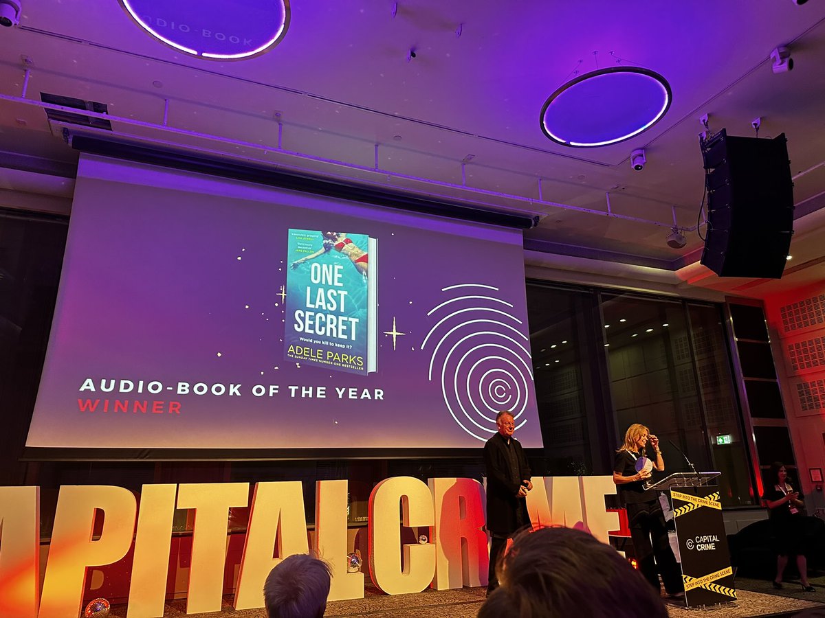 HQstories's tweet photo. AND WE HAVE A WINNER! Huge congratulations to @adeleparks who has won Audiobook of the Year at @CapitalCrime1’s Fingerprint Awards for #OneLastSecret! And congratulations to Kristin Atherton, the wonderful audiobook reader🎉 GO TEAM! #CapitalCrime https://t.co/NWNUIxV6FX