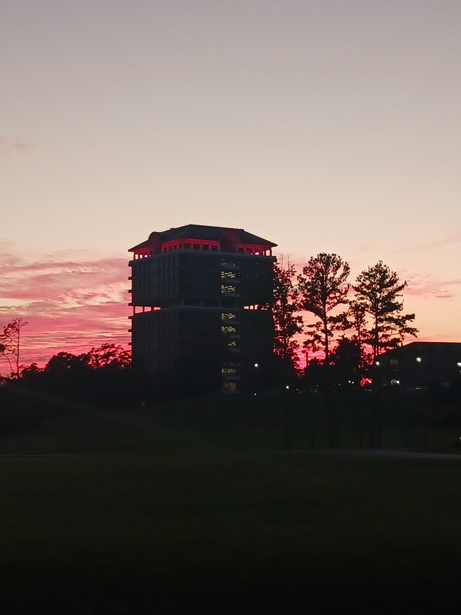 TJblues49's tweet photo. Sunset backlighting Houston Cole Library at Jacksonville State University. Jacksonville, AL. https://t.co/TESSuAuQS5