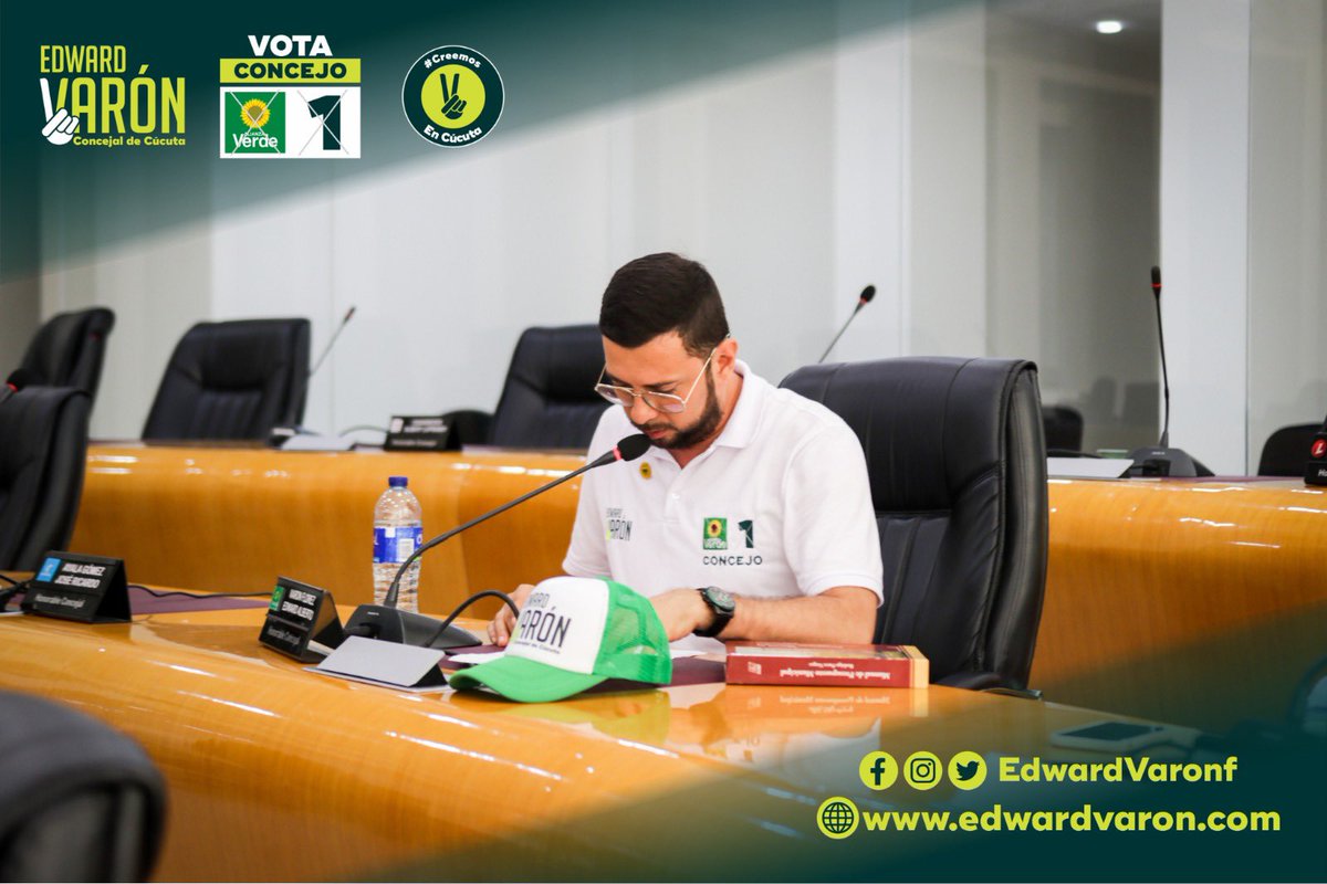 EdwardVaronF's tweet photo. Hoy aprobamos en primer  debate el proyecto de acuerdo No. 029 del cual soy ponente,"Por medio del cual se reduce transitoriamente la tasa de interés y sanciones de todas las obligaciones tributarias para los contribuyentes en el municipio de San José de Cúcuta".
#Vota1VerdeVarón https://t.co/Pkk1cwyQ3W
