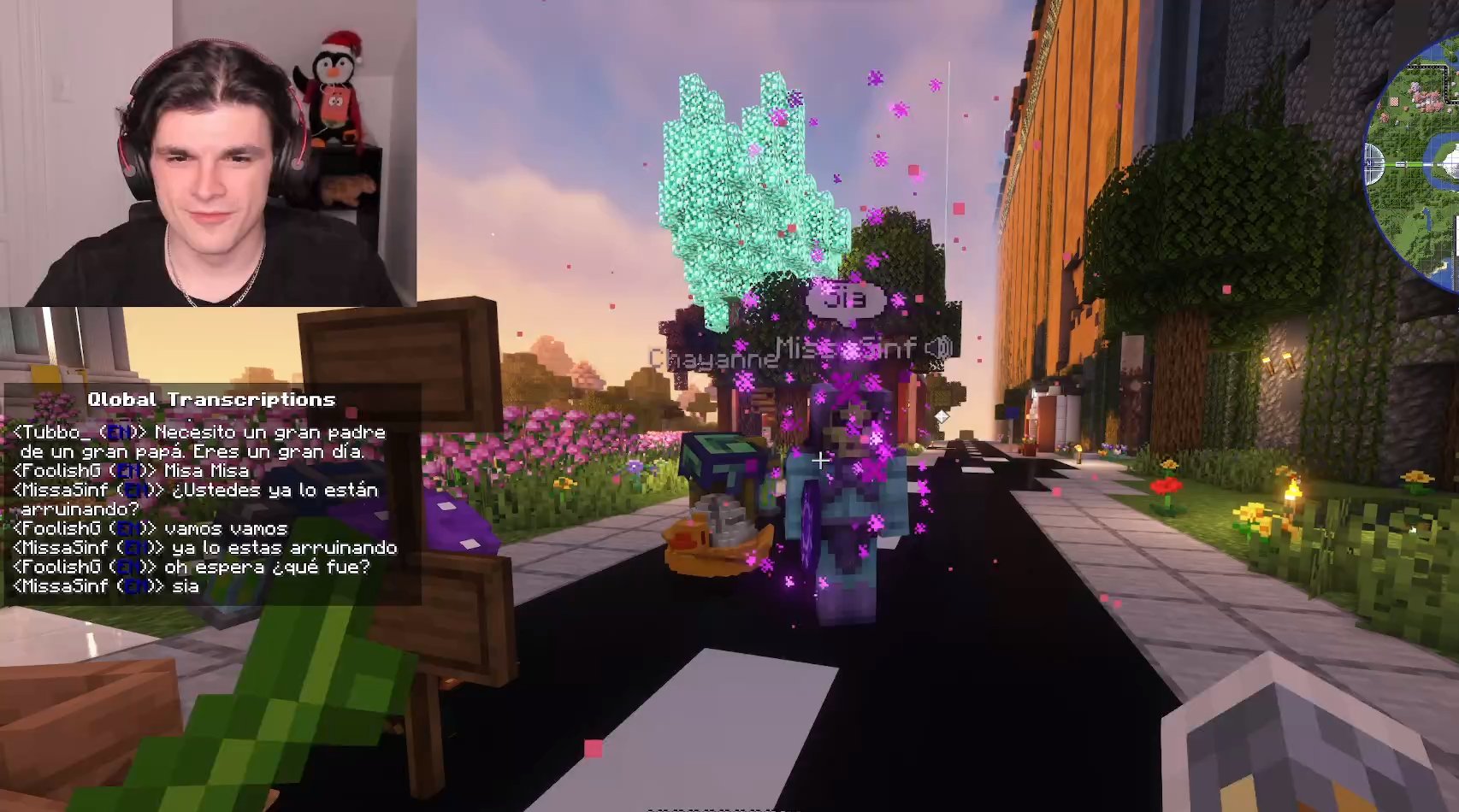 Tubbo in a minecraft world