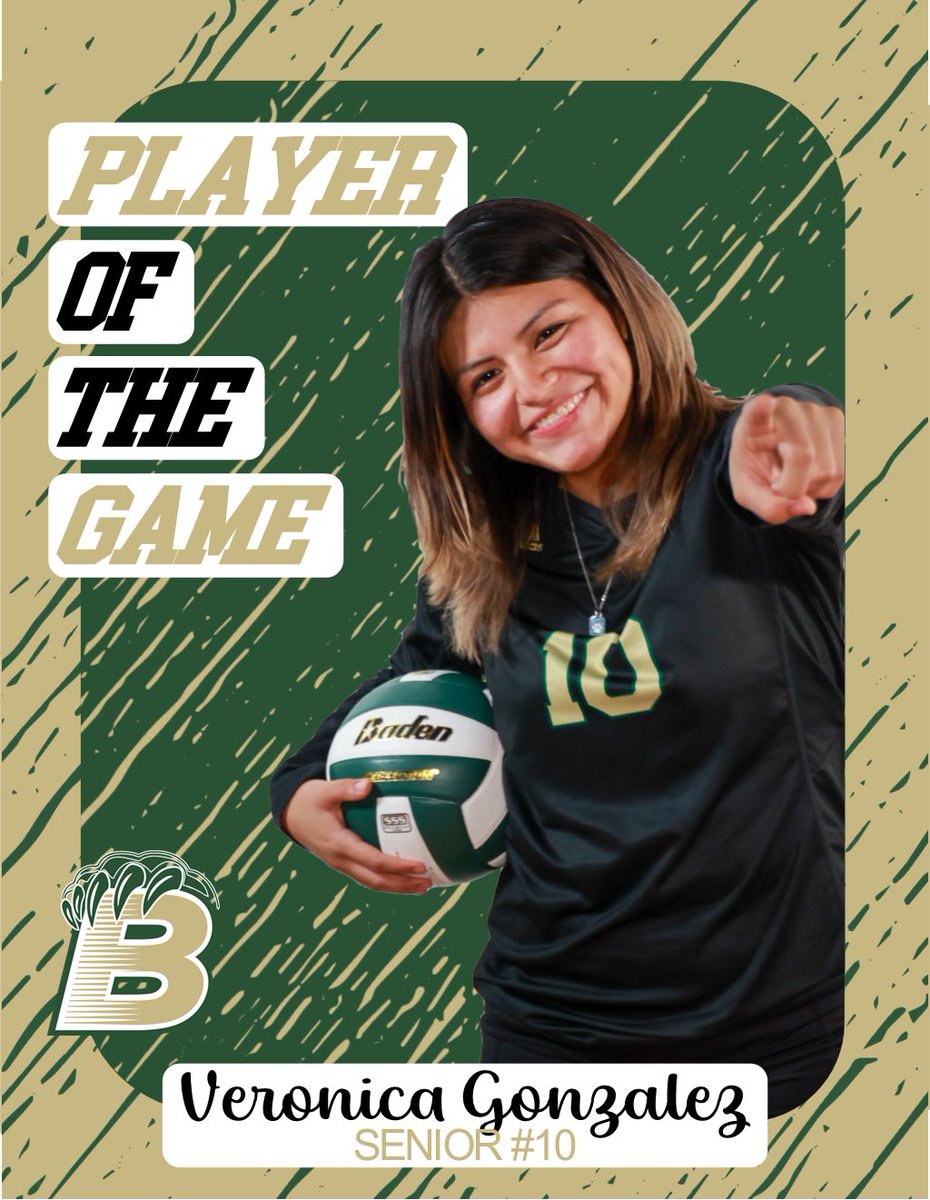 Our player of the Game was senior libero, Vero! Vero was a dominating presence in the back of the court today! We want to thank <a href="/GretnaEastVB/">GretnaEastVB</a> for the opportunity to compete with them today!