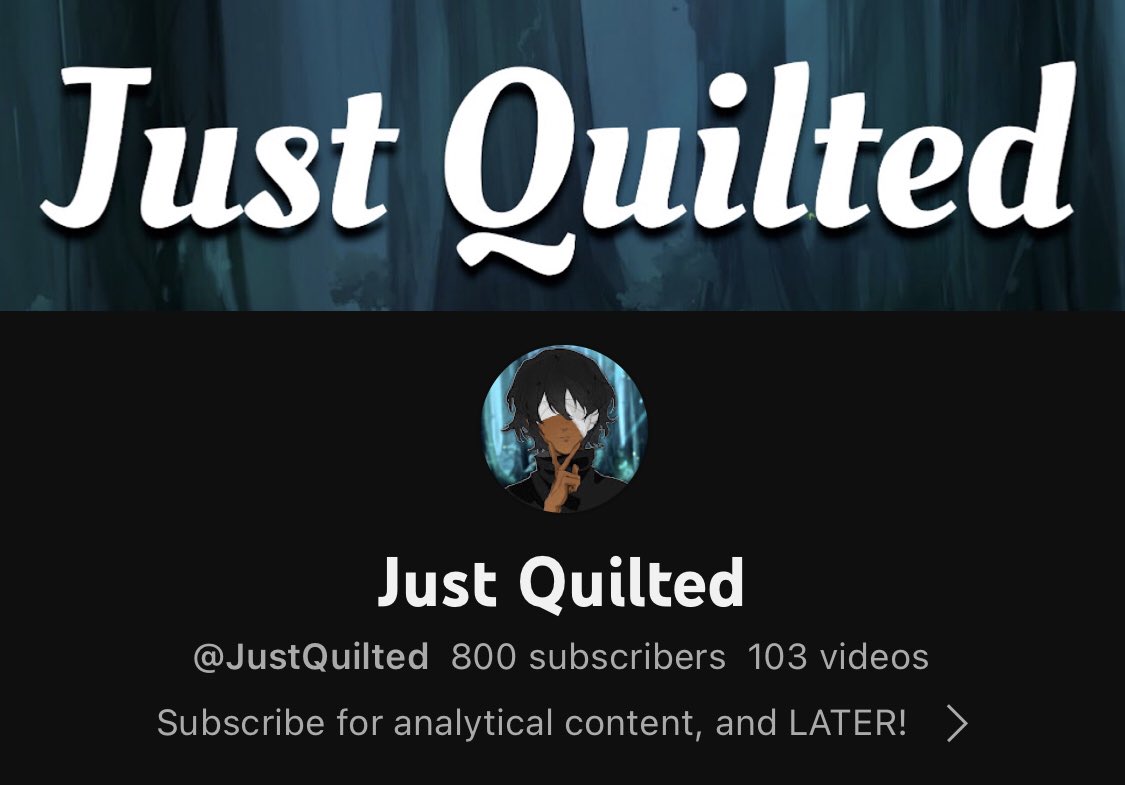 Just_Quilted's tweet photo. I have internet connection for rn, and I hit 800 SUBS?! Things aren’t too great for me rn, but thank you all! https://t.co/bU9f3ZUbBP