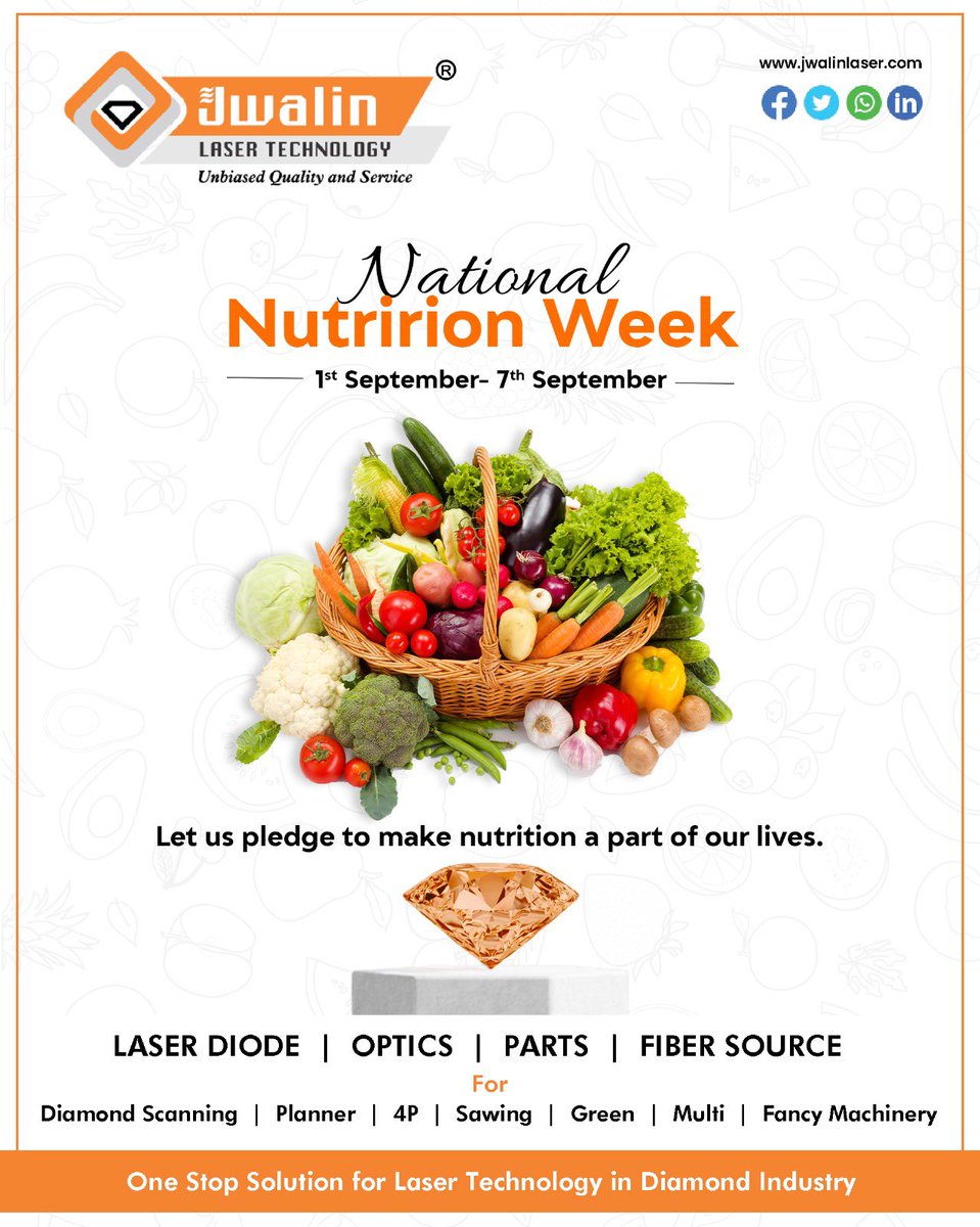 jwalinlasertech's tweet photo. #HealthyDiet #nutrition #fitness #health #healthylifestyle  #wellness #food #DiamondcuttingLaserDiode #DiodeRepair #DiodeRefurbish #LaserDiode #PlannerDiode #DiamondcuttingLaserDiode #DiamondIndustry #LaserTechnology #JwalinLaser #JLT #TheTrustedBrand #NationalNutritionWeek https://t.co/DbydWNn3iJ