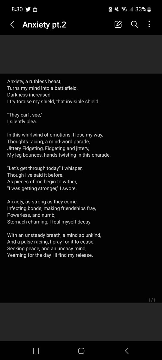 LexxTalkin2Loud's tweet photo. Update on the anxiety poem except theres 2 versions now..
(be brutally honest please) https://t.co/g8pc6YTSYG