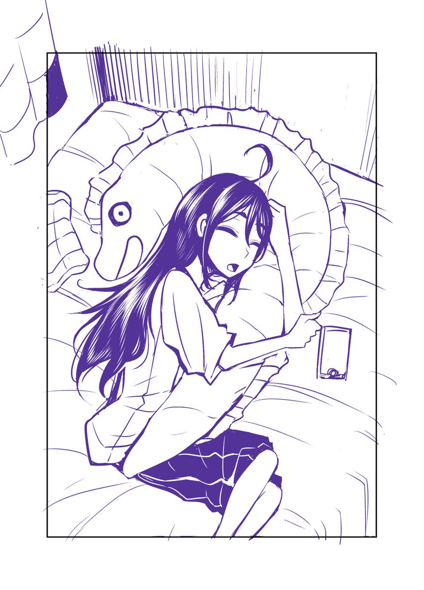商業用の時に描いたおねんね田所さんのラフ 