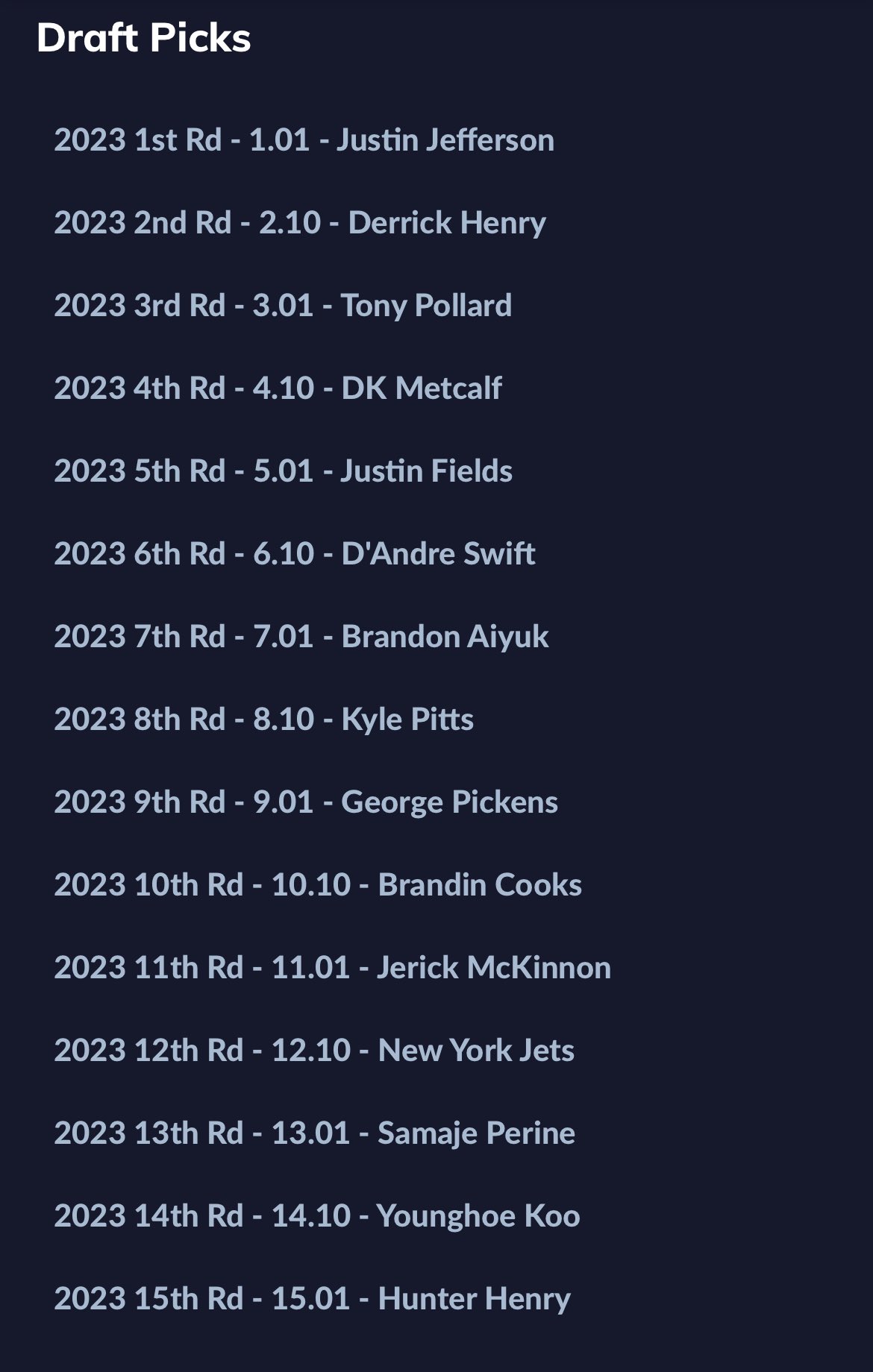 Zack Cox on X: 'First draft of the year. 10-team PPR. Thoughts?   / X