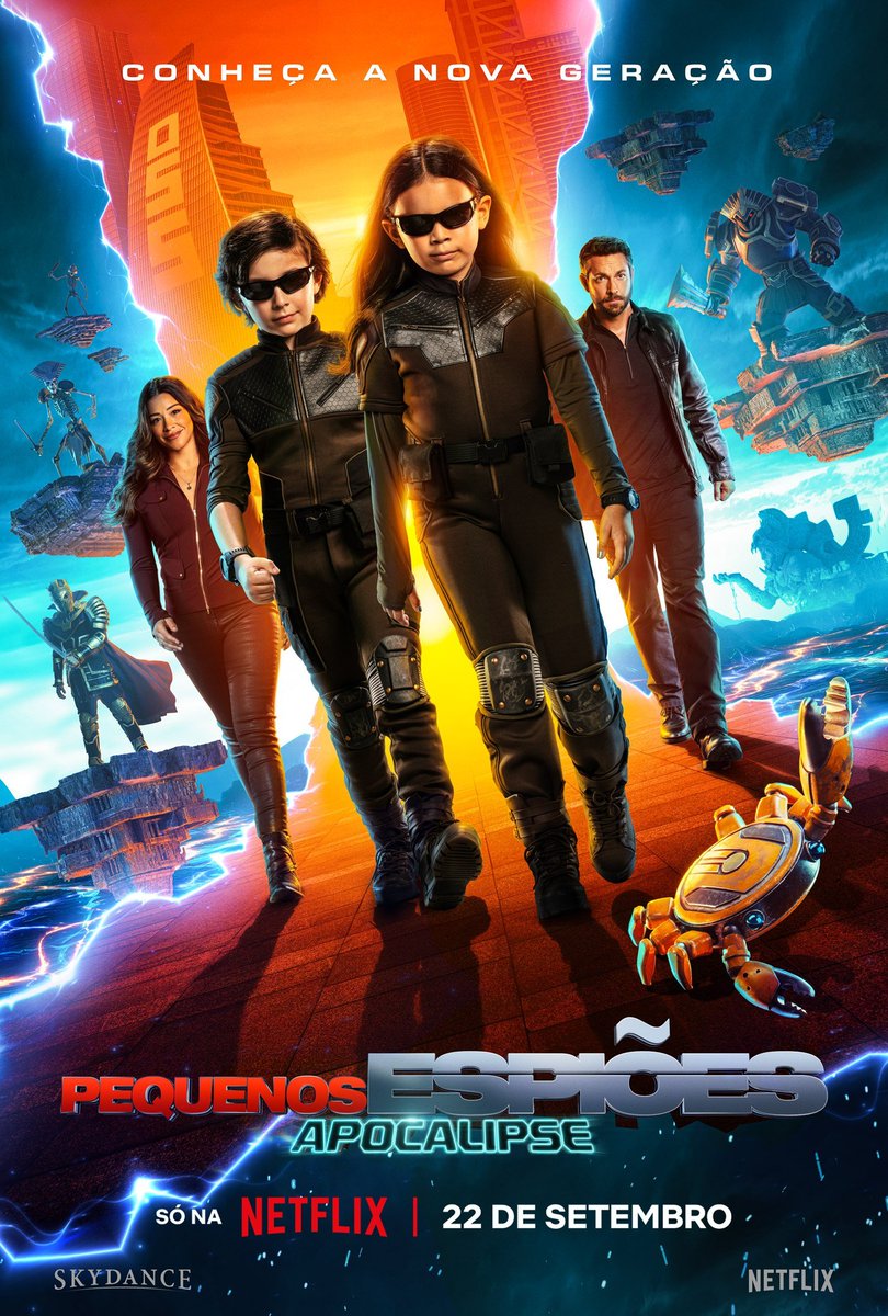 MundoSeriesBRA's tweet image. O novo pôster oficial de &quot;Pequenos Espiões: Apocalipse&quot; foi divulgado.

estreia dia 22 de setembro na Netflix!
#SpyKids 
#Armageddon