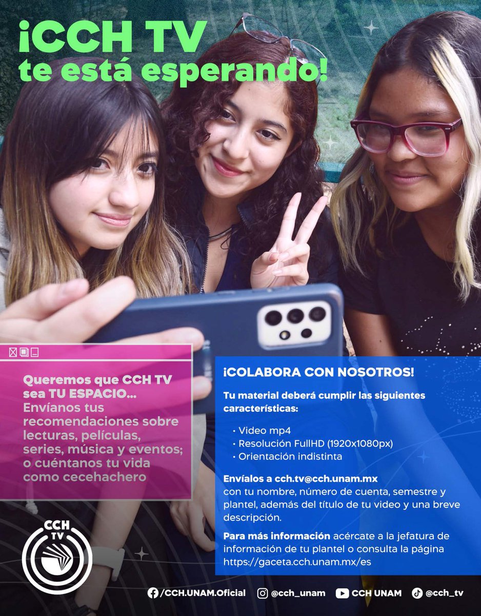 CCHVallejo_Ofi's tweet photo. Te invitamos a compartir tus experiencias como cecehachera, cecehachero con #CCHTV Participa con vídeos de recomendaciones sobre lecturas, películas, series, música y eventos.
Te compartimos la convocatoria. https://t.co/x7epWzLDuQ
