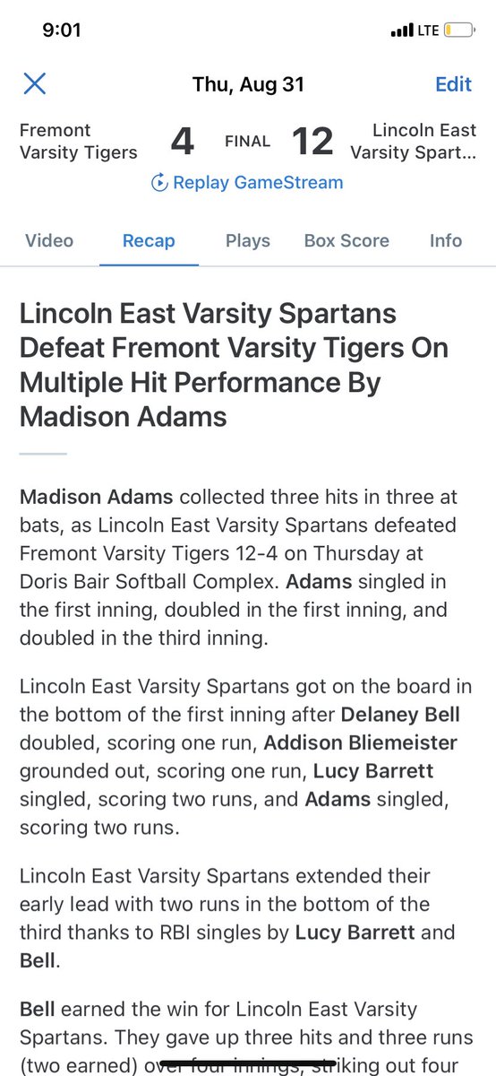 East Softball tweet media