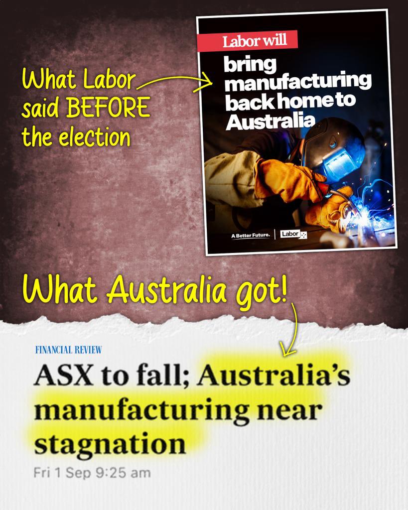 It is bitterly disappointing that the progress and momentum built under the Coalition’s Modern Manufacturing Strategy has been squandered by Labor. Not to mention the fact it’s yet another broken promise!