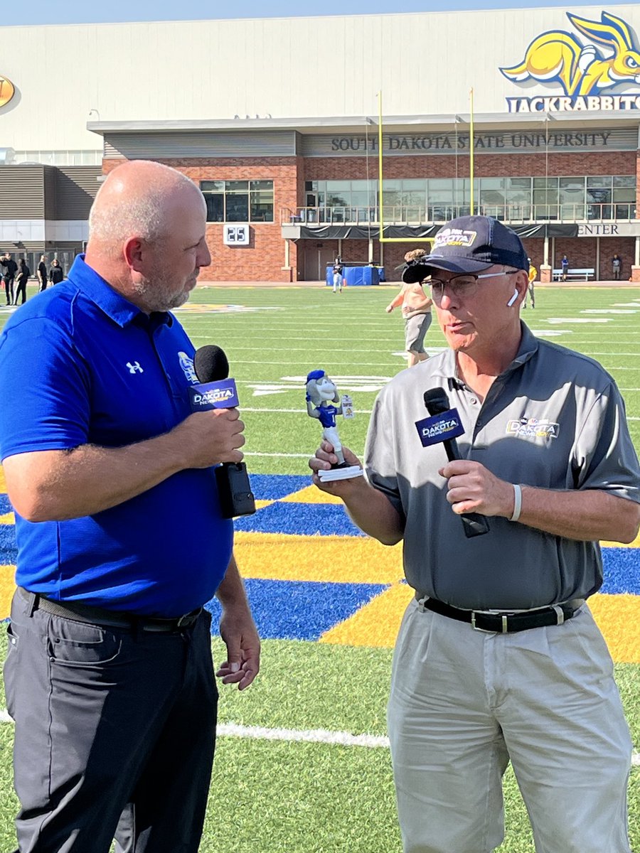 Live plug for ⁦<a href="/GoJacksSDSU/">South Dakota State Jackrabbits</a>⁩ / ⁦<a href="/BobbleheadHall/">National Bobblehead Hall of Fame and Museum</a>⁩ #NattyJack Bobblehead! #JacksGameDay