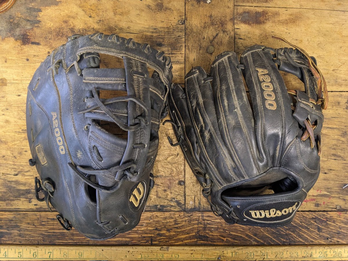 DJGloveRepair's tweet photo. @DLonetti knocked out this mitt and glove today for a member of the @SpoonerCardinal 
D&amp;J is looking forward to being more involved with our 'sconnie Townball neighbors to the east next season. https://t.co/1xXY1xhf8a