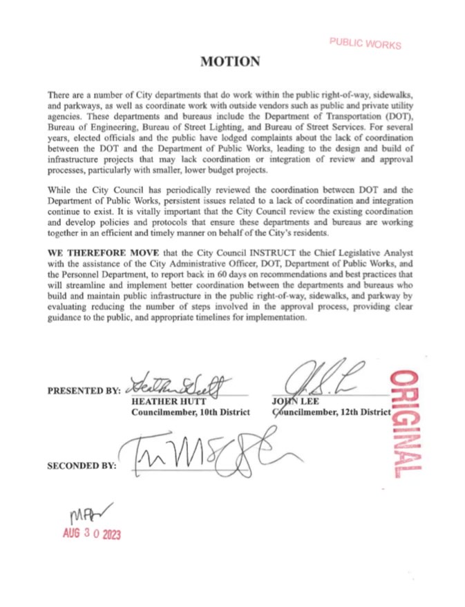 heybikela's tweet photo. BikeLA joins our coalition members in Our Streets Action Committee in thanking @CW_HeatherHutt for her leadership in introducing 3 motions aimed at streamlining and accelerating transportation and infrastructure projects in Los Angeles. https://t.co/6jIeusjQ59