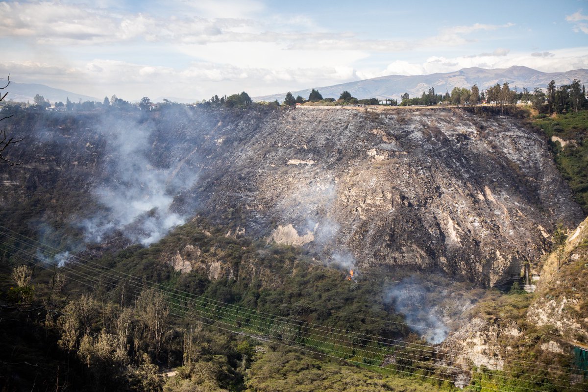 BomberosQuito's tweet photo. 🔥🌳 #IncendiosForestales | Seguimos en labores de control en el incendio forestal registrado en el sector de El Cañón de El Chiche (El Chaquiñán - #Puembo). 

🧑‍🚒 Ponemos todo nuestro esfuerzo, para salvar vidas y precautelar el ambiente.

#BomberosQuito https://t.co/Fvnht5V1UK