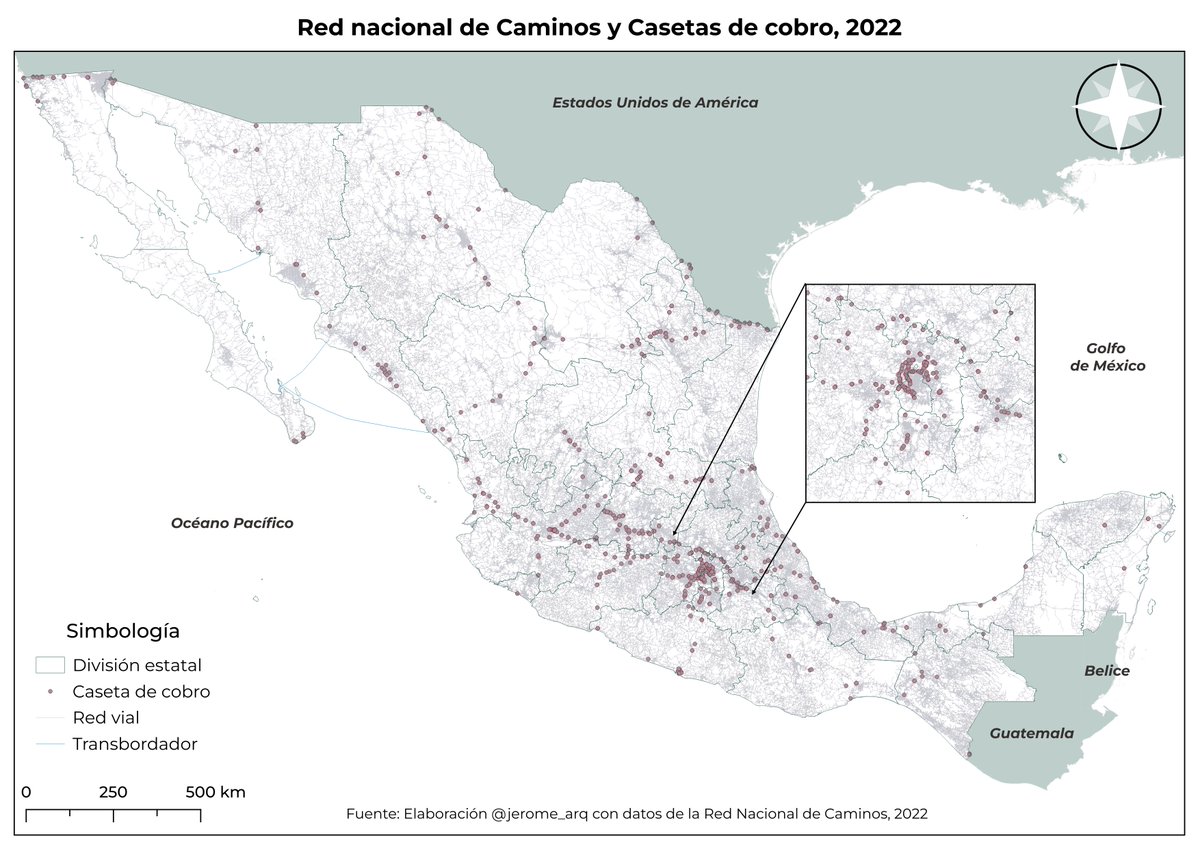 Jerome_arq's tweet photo. En mi amada y ñoña sección #mapitasLover, les dejo este mapita, nomás porque sí, de como se ve la Red Nacional de Caminos (2022) con sus casetas de cobro 🤓🛣️🚘🚏🗺️ con todo y sus 4 rutas de transbordarores 😍
#México #Carreteras #RedNacionaldeCaminos https://t.co/cSfsPmyb7l