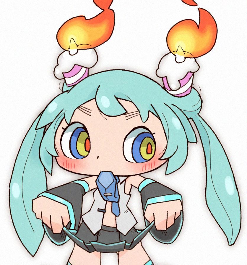 初音ミク 「過去のミク誕がひどい… 」|しるくれのイラスト
