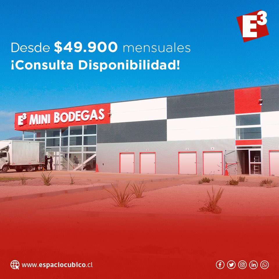 EspacioCubico's tweet photo. 🔴 Consulta en Espacio Cúbico disponibilidad de arriendo de #minibodegas mensual desde $49.900 mensuales. ¡Contáctanos!
📱 WhatsApp: +56 9 7518 6068
📩 Correo: mb@espaciocubico.cl
☎️ Teléfono: 51 2 677 890
🌐 https://t.co/IHs39JJCIy https://t.co/Bw6ioXDqfq