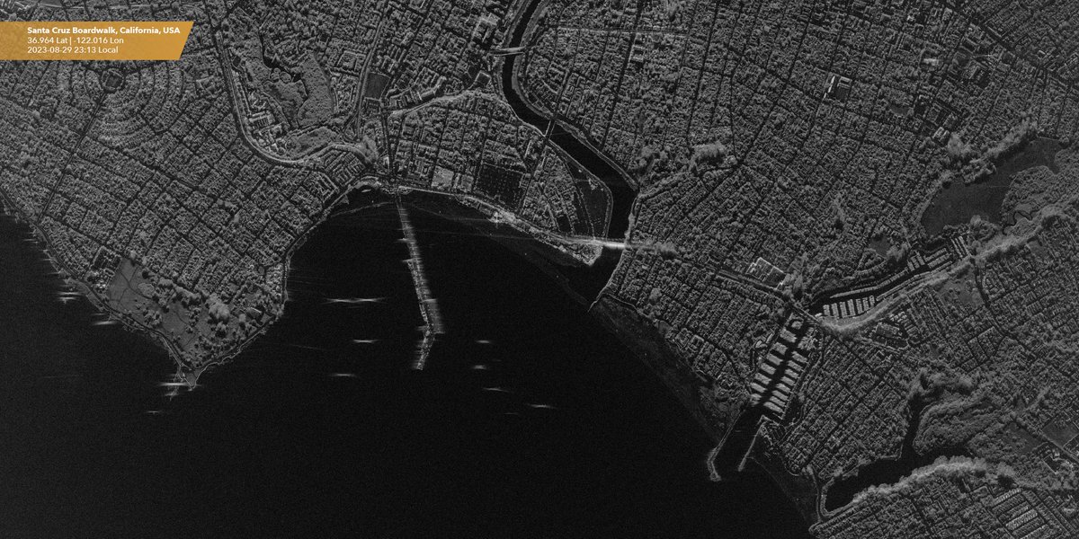capellaspace's tweet image. Just a week after our #WeLoveTheNightlife launch, First Light imagery from our third generation Acadia satellite is here! Check out our night time series of rollercoasters from around the world. Read more bit.ly/45TIFOu #SAR