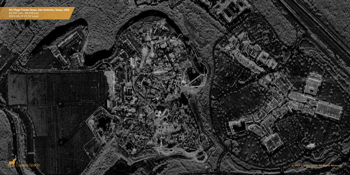 Just a week after our #WeLoveTheNightlife launch, First Light imagery from our third generation Acadia satellite is here! Check out our night time series of rollercoasters from around the world. Read more bit.ly/45TIFOu #SAR