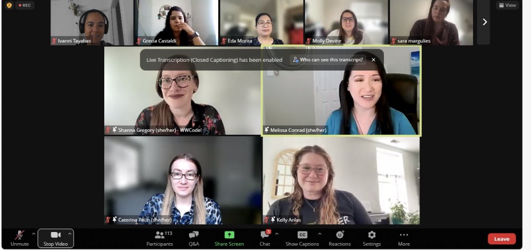 ivannitayabas's tweet image. I’m excited to join this amazing conversation “Making an Impact While Building Your Tech Career”
We learn from each others experiences and sharing stories is very inspirational.
#WWCODE 👩🏻💻 @caterinasworld Kelly Anlas 🤖 Melissa Conrad 🧘♀️ Shanna Gregory 💻