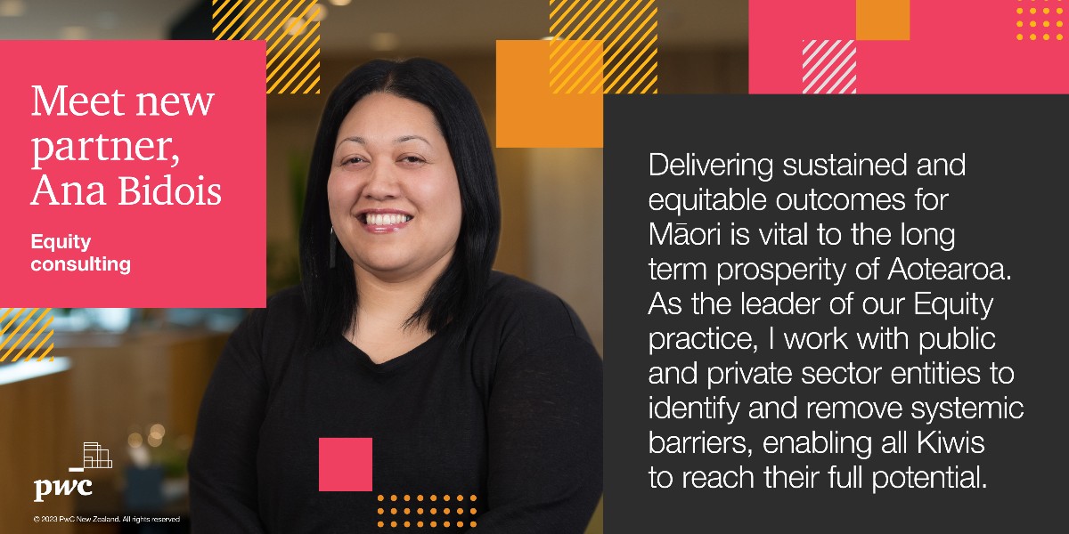 Ana Bidois is an expert in policy development and analysis, and is a leader in contemporary Māori health issues, such as health equity and Te Tiriti o Waitangi claims. Find out more about our new partners here brnw.ch/21wCaT3 #PwCNZ #TheNewEquation