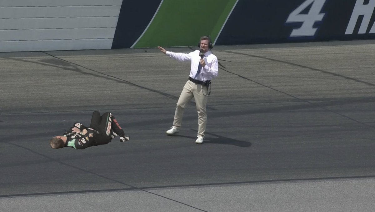 nascarcasm's tweet photo. Where is Brad sleeping. I'll start. You join. 

#NASCAR (H/T @BubbaWallace) https://t.co/dvUF1NOxqj