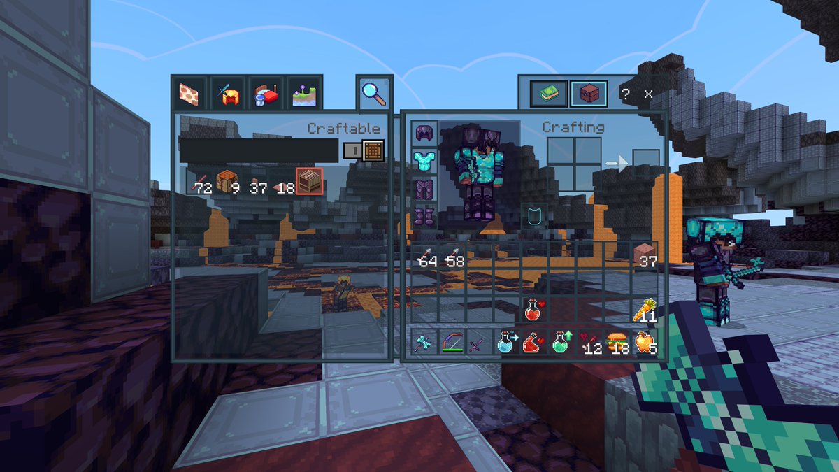 Another view of the Clear UI in 
⚔️ PVP Dragons Tooth ⚔️

store.tetrascape.ca/pvp-dragons-to…

#Minecraft #MinecraftMarketplace #Tetrascape
