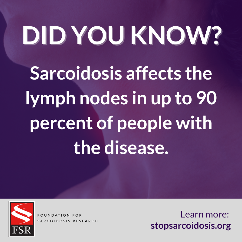 StopSarcoidosis's tweet photo. Swollen lymph nodes caused by sarcoidosis can be uncomfortable, but they rarely cause medical problems unless they press on organs or blood vessels. Learn more at https://t.co/mROBYlbDu2

#sarcoidosis #sarcoidosisawareness #raredisease #sarctwitter https://t.co/pdDft4eEpU