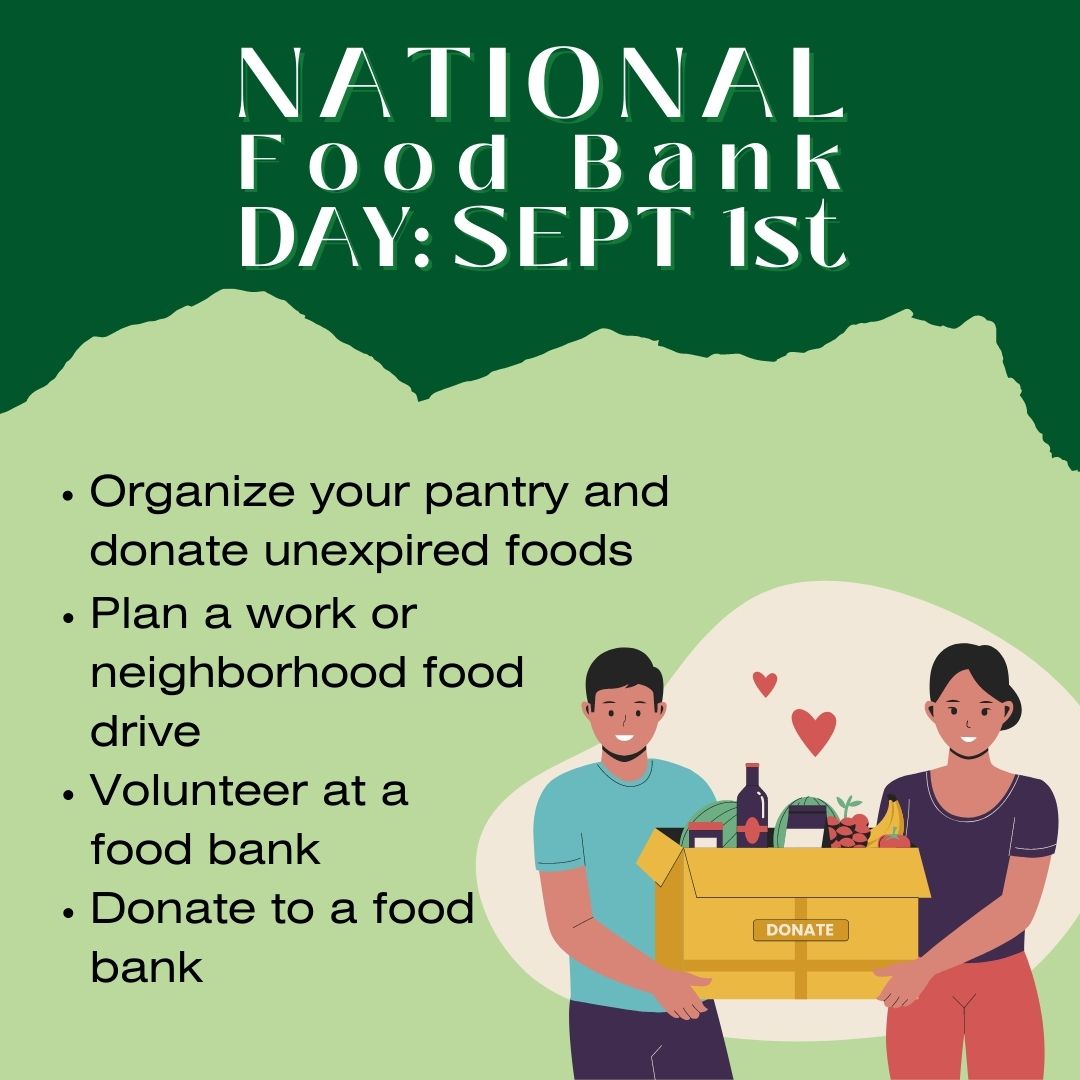 getgreenapp's tweet photo. Tomorrow, September 1st, is #NationalFoodBankDay! Sustainable communities provide additional services to residents in need, such as food banks that assist the nearly 11% of Americans dealing with food insecurity. #SustainableCommunities #FoodInsecurity #SupportLocalFoodBanks https://t.co/IVHkBRaxQQ