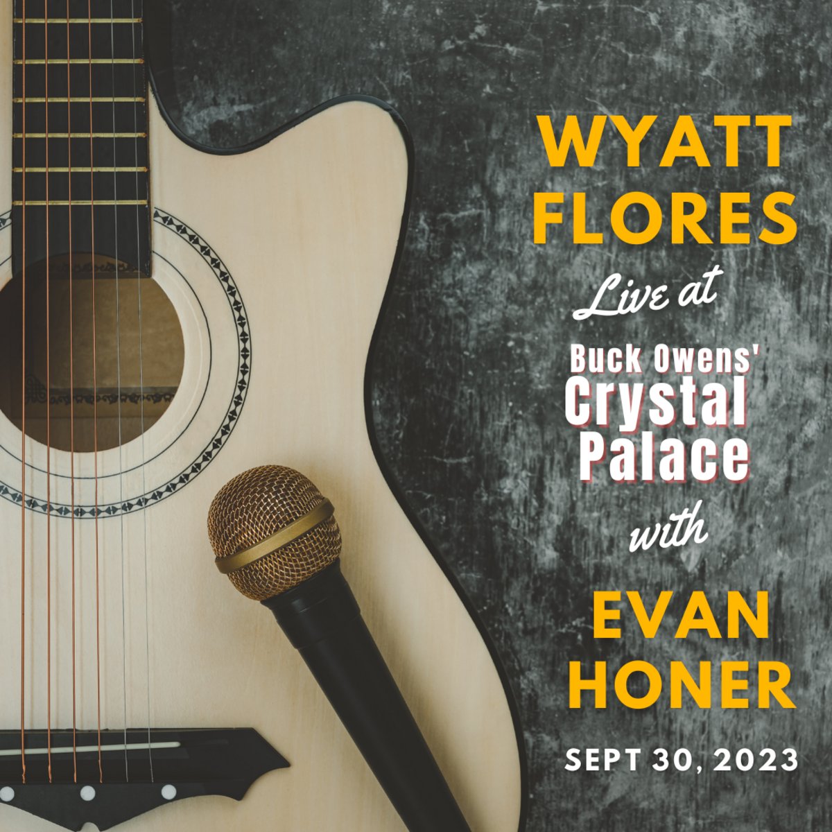 CountryInnBKCA's tweet photo. Oklahoma-based singer-songwriter #WyattFlores is bringing his Times Are Getting Hard Tour to #BuckOwensCrystalPalace on September 30, 2023, with special guest #EvanHoner. It'll be a night of great music and thoughtful storytelling. Get tickets at: https://t.co/WLdKFE9Iix https://t.co/sGspoHpcWd