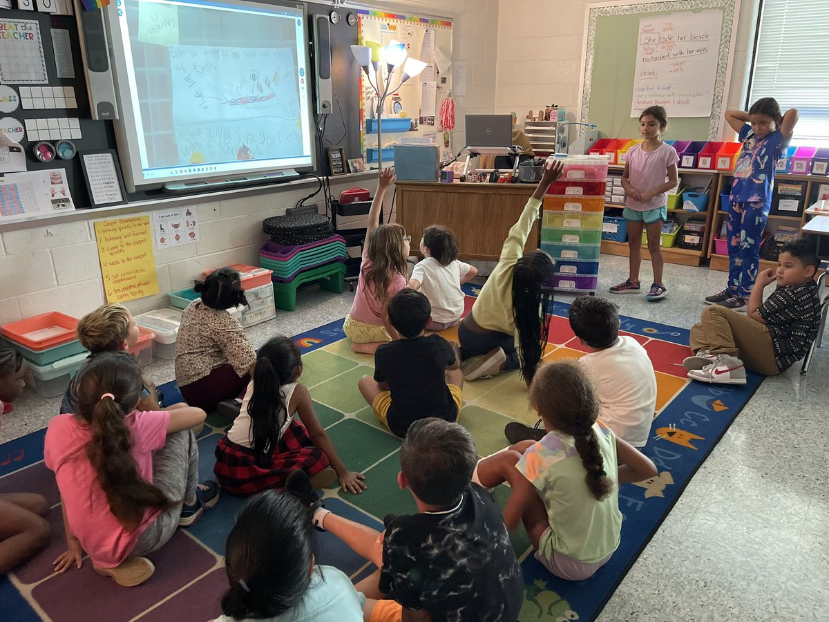 Bailey Chandler (@_baileyc) on Twitter photo Week 2✅ Students have been collaborating to write sentences that include a subject and a verb! They proudly shared their sentences and pictures with their classmates. #RocketsRockIt🚀 <a href="/RiversideFCPS/">RiversideES</a> Week 2✅ Students have been collaborating to write sentences that include a subject and a verb! They proudly shared their sentences and pictures with their classmates. #RocketsRockIt🚀 <a href="/RiversideFCPS/">RiversideES</a>