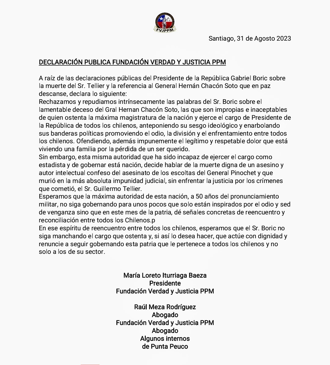 DECLARACIÓN PUBLICA