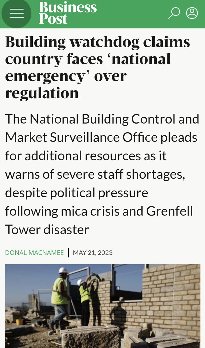 <a href="/fiannafailparty/">Fianna Fáil</a> I wonder how many have defective concrete &amp; wonder how many will last longer than 20 years🤔... You wouldn't know because our market surveillance system is not capable of stopping it👇
businesspost.ie/news/building-…