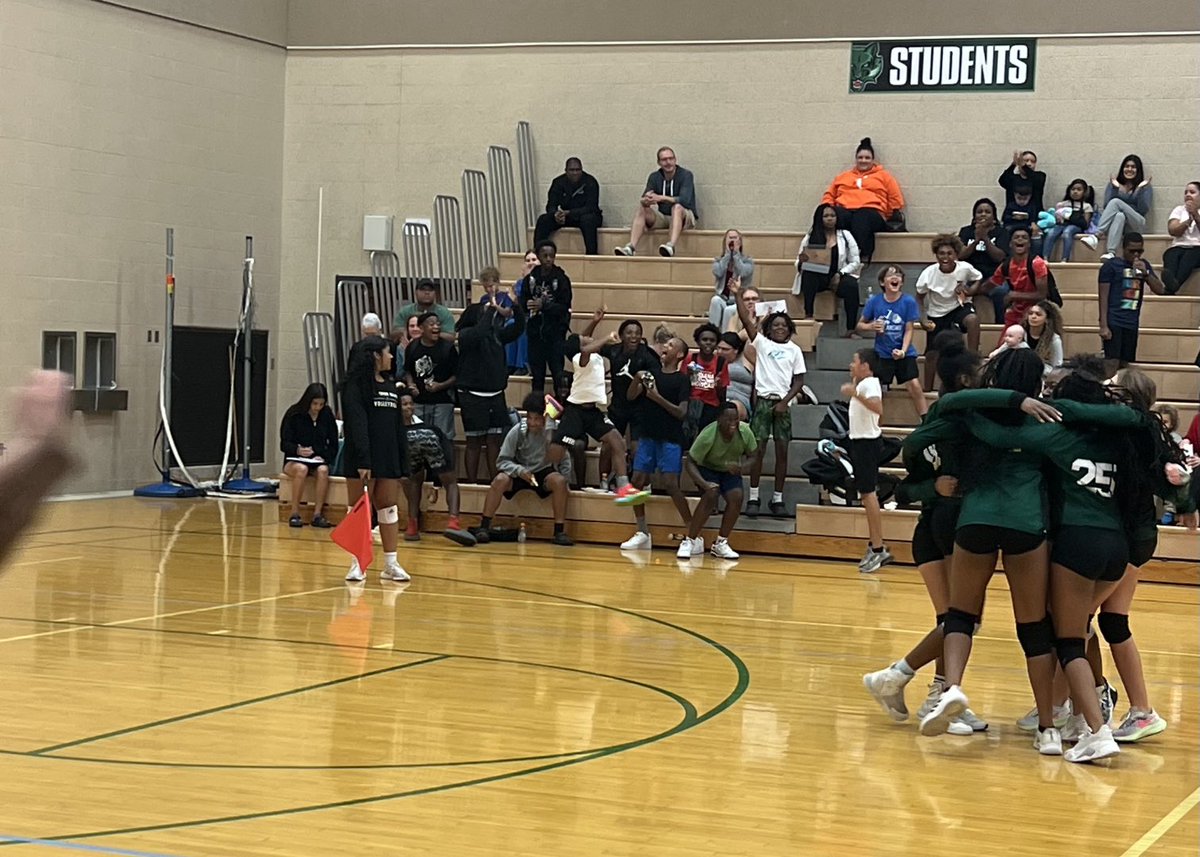 FCVAthletics's tweet photo. Shoutout to the FCV Football team cheering on their Volleyball Team! #gocats https://t.co/eEL0K6Xvsl