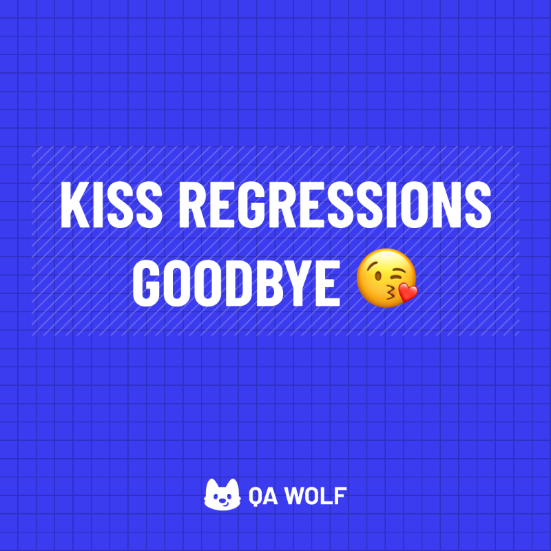 QAWolfHQ's tweet photo. Catch bugs before they sneak into production. QA Wolf gets you to 80% automated test coverage in 4 months. Plus, we provide 24-hour maintenance and unlimited parallel runs on our infrastructure at no additional cost.